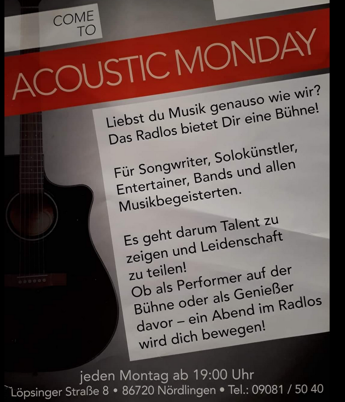 Accoustic-Monday Info